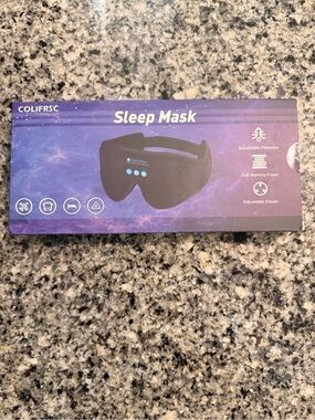 Black Sleep Mask with Memory Foam - Adjustable Eye Mask